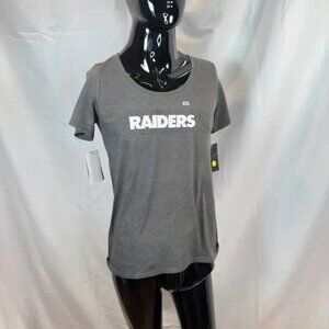 NEW NFL Team Apparel Las Vegas Raiders Graphic Tee Scoop Neck Gray Womens Medium